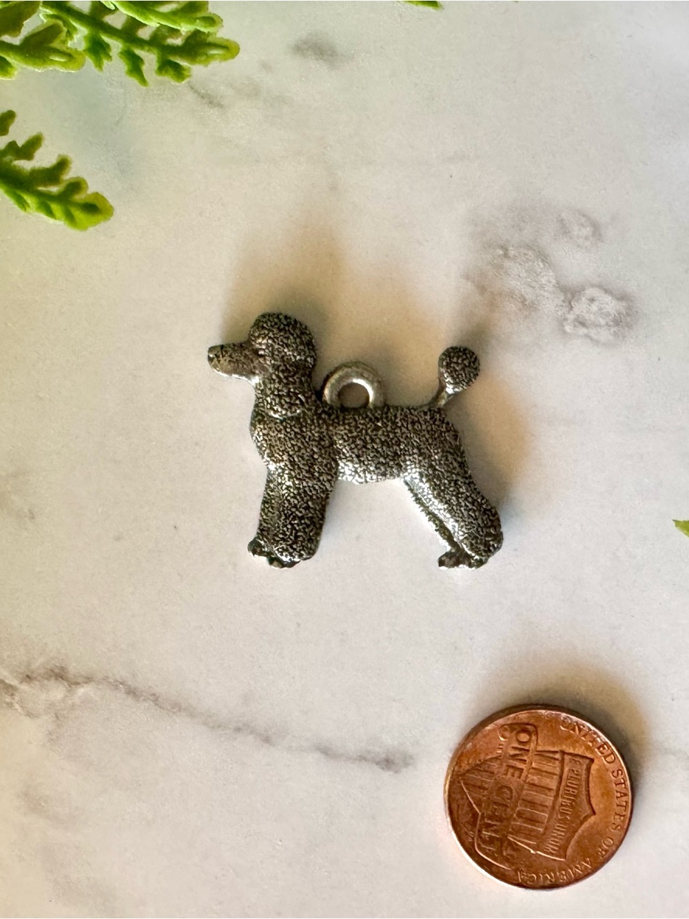 Poodle Dog Silver Charm Pendant